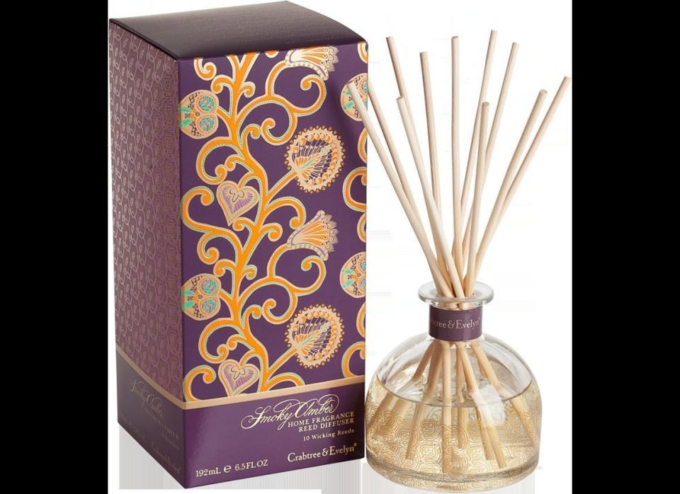 <strong>TO BUY:</strong> <a href="http://www.crabtree-evelyn.com/eng/products/gift-ideas/gifts-by-price/_25-50/home_fragrance_reed_diffuser?79869" target="_hplink">Smokey Amber Home Fragrance Diffuser by Crabtree & Evelyn, $40</a>