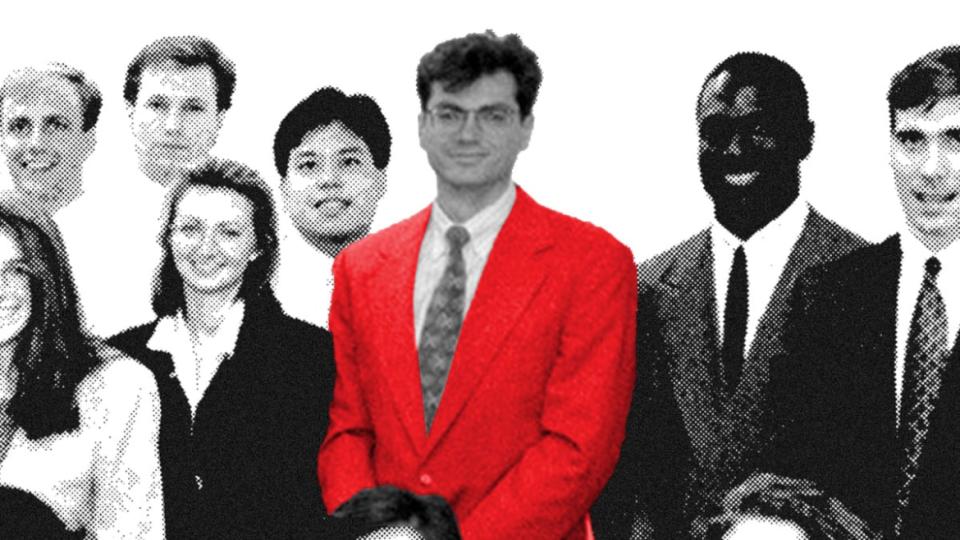 <div class="inline-image__caption"><p>Juan Merchan, center, as a member of the Manhattan DA’s rookie class of 1994.</p></div> <div class="inline-image__credit">Photo Illustration by Luis G. Rendon/The Daily Beast</div>