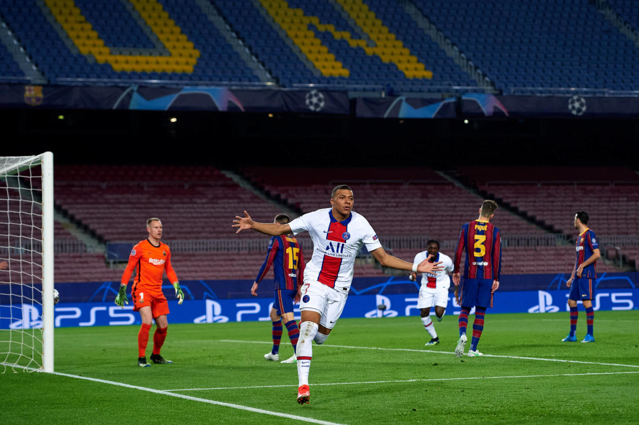 Kylian Mbappé a déjà inscrit un triplé avec le PSG à Barcelone ; c’était en février 2021. Ce jour-là Paris l’avait emporté 4-1.