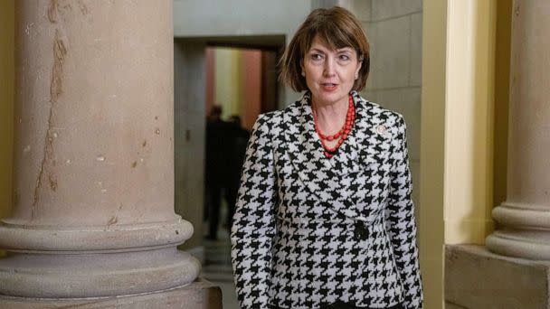 PHOTO: Rep. Cathy McMorris Rodgers, leaves the Speaker's office to walk to the House chamber, Jan. 6, 2023, to attend the 14th vote for speaker of the House, on Capitol Hill. (Jacquelyn Martin/AP, FILE)