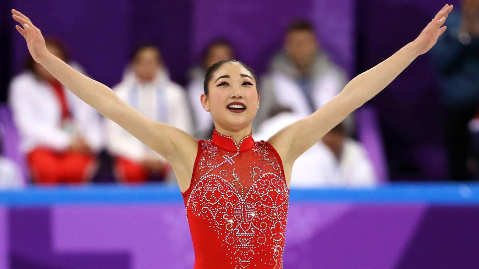 <p>Mirai Nagasu is back at the Olympics after being left off the 2014 team in favor of Ashley Wagner. Nagasu made history when she landed a triple axel in the team event, helping Team USA win the bronze medal. </p>