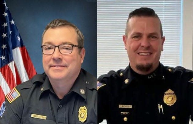 Fairhaven Police Sgt. Timothy F. Souza, left, was named in February 2024, the sole finalist for Dighton Police Chief, causing a backlash over the fact Acting Dighton Police Chief George Nichols was bypassed. Selectmen are now revisiting the decision.