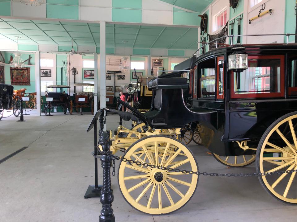 Antique carriages in a museum