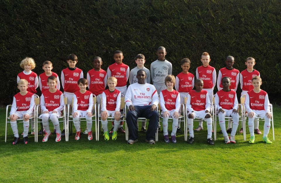 Saka with the Arsenal Academy U10s in 2012 (Arsenal FC via Getty Images)