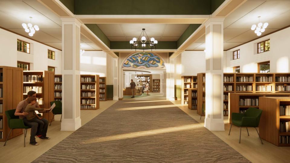 A rendering of the renovations that are underway at the Long Branch Public Library