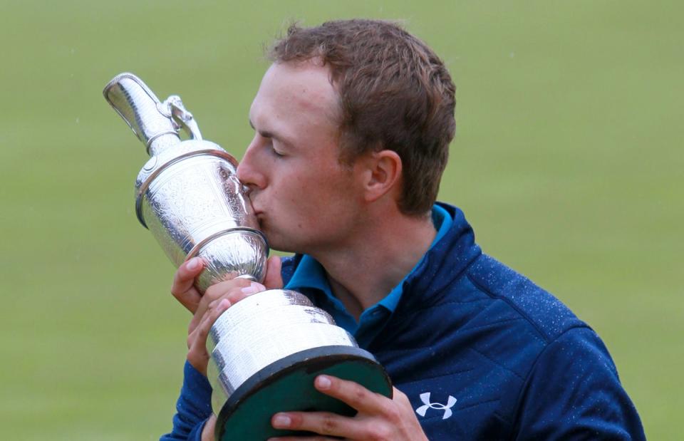 Jordan Spieth kisses the claret jug after winning the 2017 Open Championship at Royal Birkdale (Richard Sellers/PA) (PA Archive)