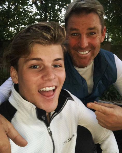 Jackson's progress at the gym has earned praise from his dad, cricketing great Shane Warne. Photo: Instagram/jacksonwarne18.