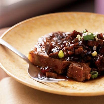 Grilled Pork Chops with Rhubarb Chutney