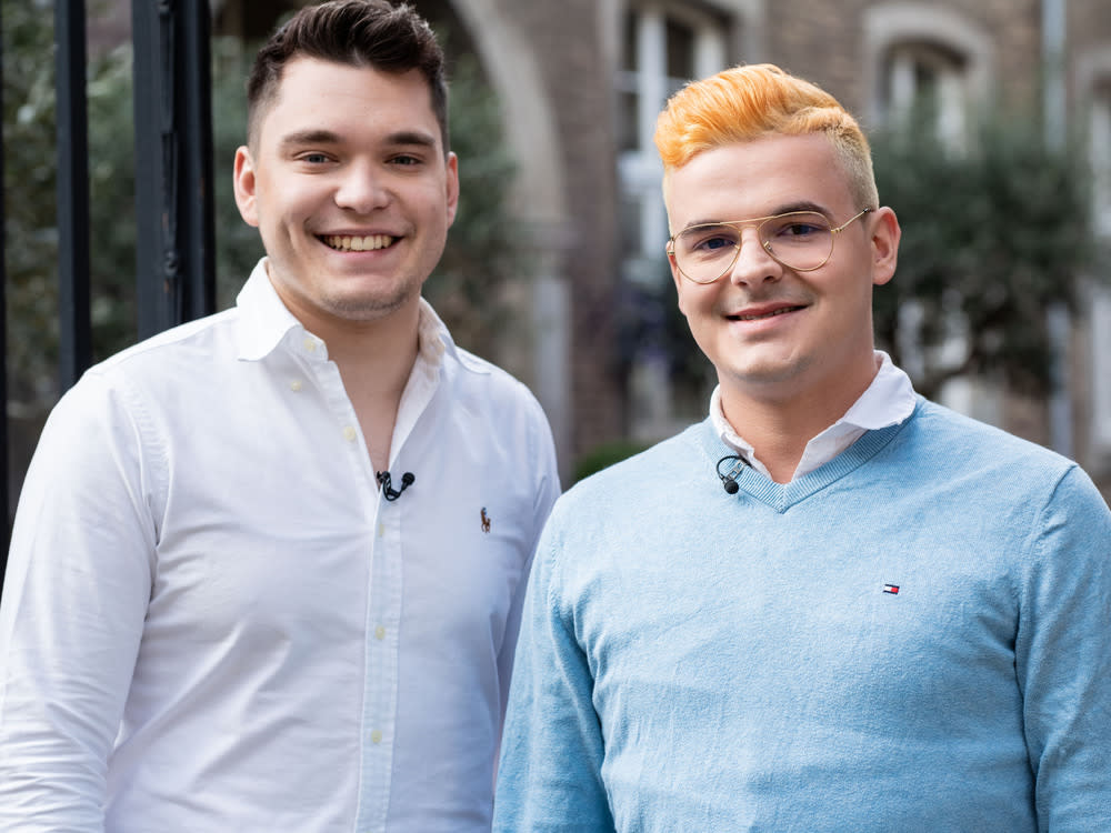 Tim (l.) und Jan starten mit "Gewitter im Herz" ein neues TV-Format. (Bild: Joyn/Studio71/Niklas Berg)