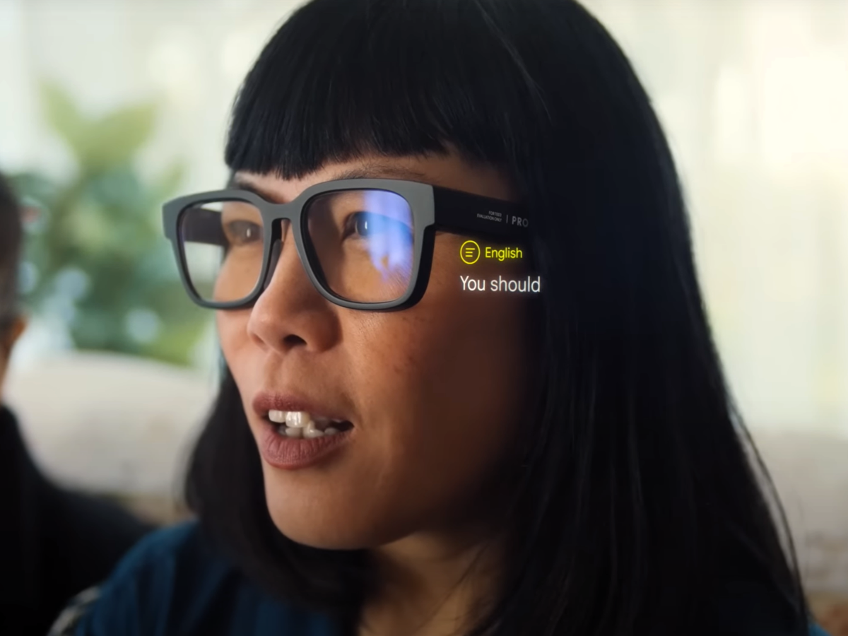 A video showing off Google’s augmented reality glasses was shared during the tech giant’s Google I/O developers conference in 2022 (Google )