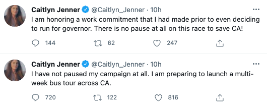 Tweets by Caitlyn Jenner. Photo: Twitter.