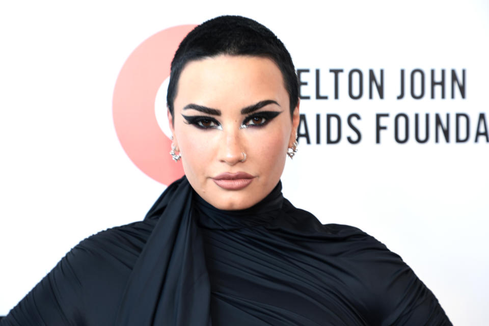 WEST HOLLYWOOD, CALIFORNIA - MARCH 27: Demi Lovato attends Elton John AIDS Foundation's 30th Annual Academy Awards Viewing Party on March 27, 2022 in West Hollywood, California. (Photo by Jamie McCarthy/Getty Images for Elton John AIDS Foundation)