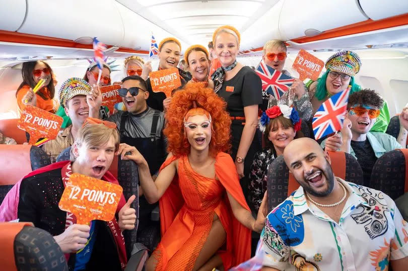 Eurovision fans special flight from London Gatwick to Copenhagen, hosted by the Official Airline Partner of the Eurovision Song Contest, easyJet.