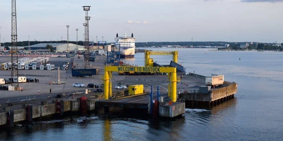 Port authorities in Rostock said the vessel was detained for transporting goods prohibited for import into the EU