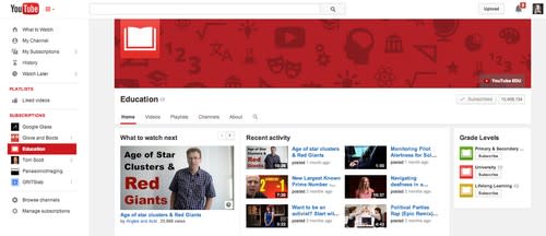 YouTube EDU screenshot