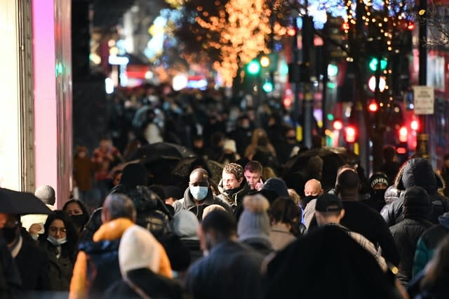 People shopping on Oxford Street on Saturday afternoon