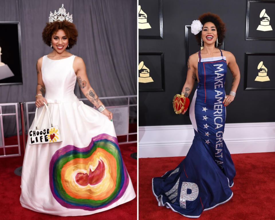 Immer wieder provoziert Joy Villa mit ihren Outfits. (Bild: Dimitrios Kambouris/Getty Images for NARAS/ MARK RALSTON/AFP/Getty Images)