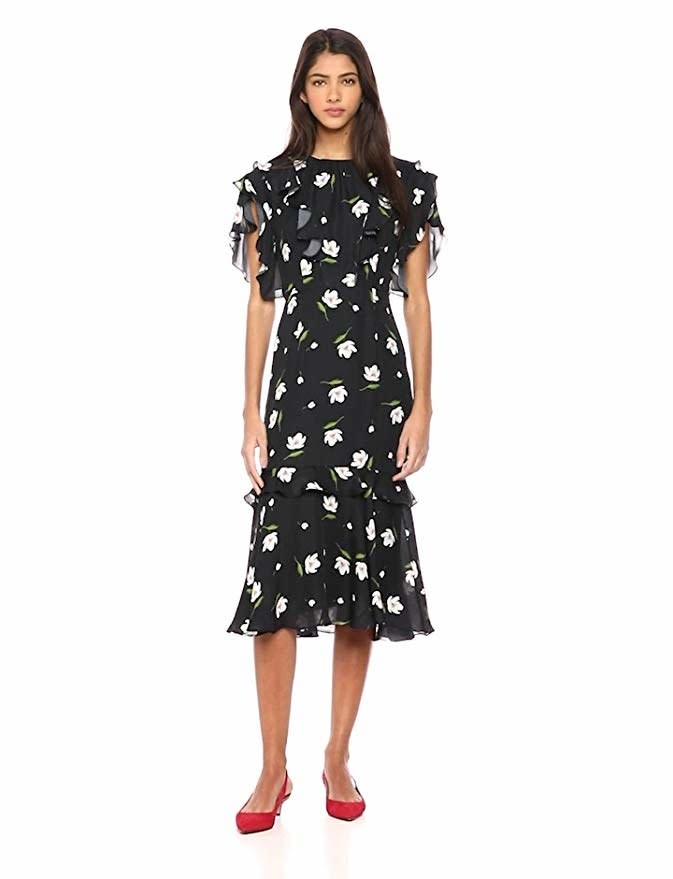 Milly Women's Floral Print on Georgette Short Gia Dress