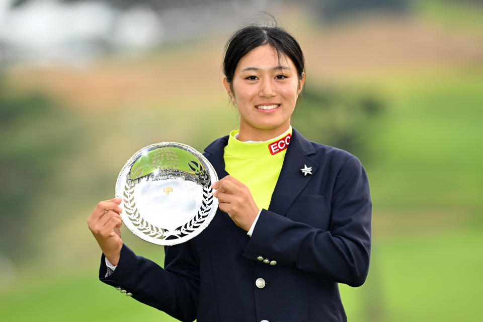 Low amateur Kokoro Nakamura of Japan poses after the final round of the Japan Women’s Open Golf Championship at Awara Golf Club Umi Course on October 1, 2023 in Awara, Fukui, Japan. (Photo by Atsushi Tomura/Getty Images)
