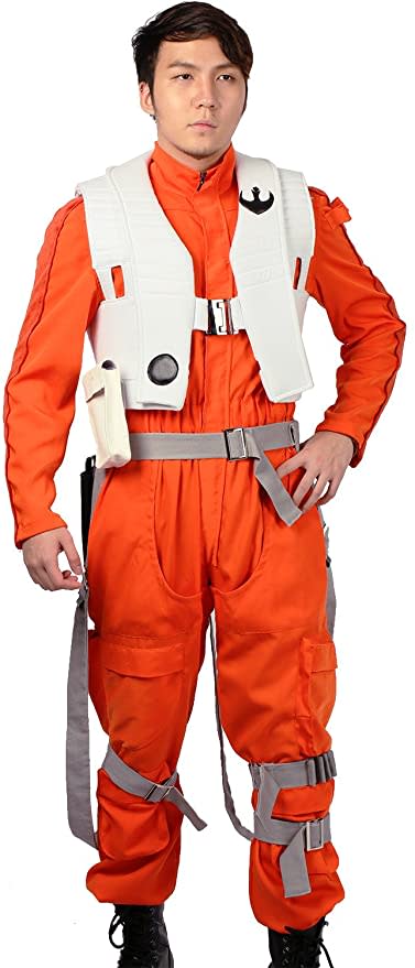 xcoser poe dameron costume deluxe orange jumpsuit