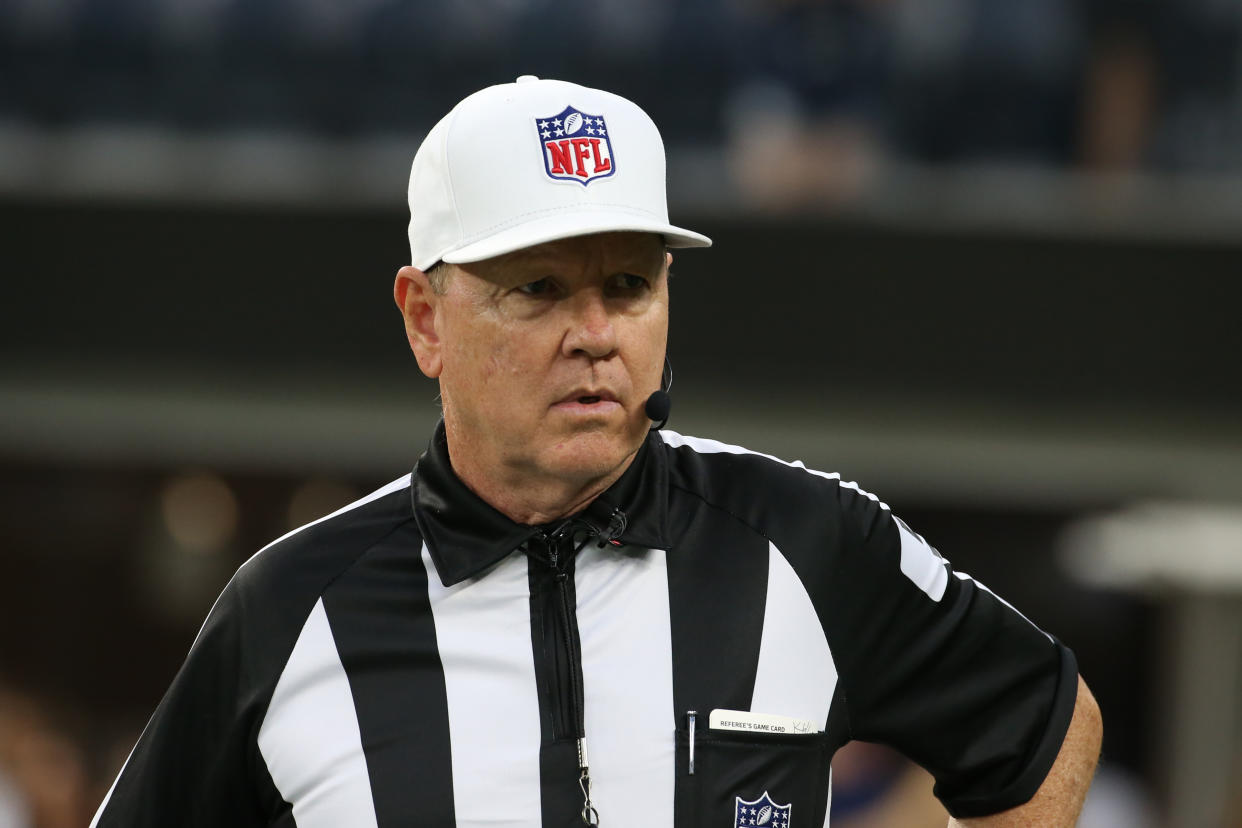 INGLEWOOD, CA - AUGUST 20: Referee Carl Cheffers during the NFL preseason game between the Dallas Cowboys and the Los Angeles Chargers on August 20, 2022, at SoFi Stadium in Inglewood, CA. (Photo by Jevone Moore/Icon Sportswire via Getty Images)