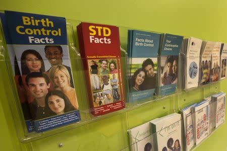 Information pamphlets are displayed in a waiting area inside of a new $9 million,14,000-square foot Planned Parenthood health center in Long Island City, in the Queens borough of New York City September 1, 2015. REUTERS/Mike Segar