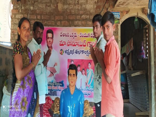 Temple dedicated to Sonu Sood in Telangana (Photo/ANI)