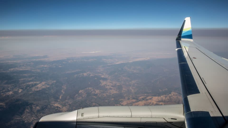 A thick layer of smoke from the Carr Fire hangs over the Central Valley near Sacramento, California. - George Rose/Getty Images