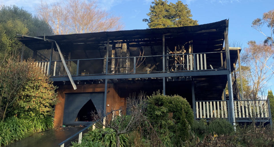 The burnt out home in the Blue Mountains