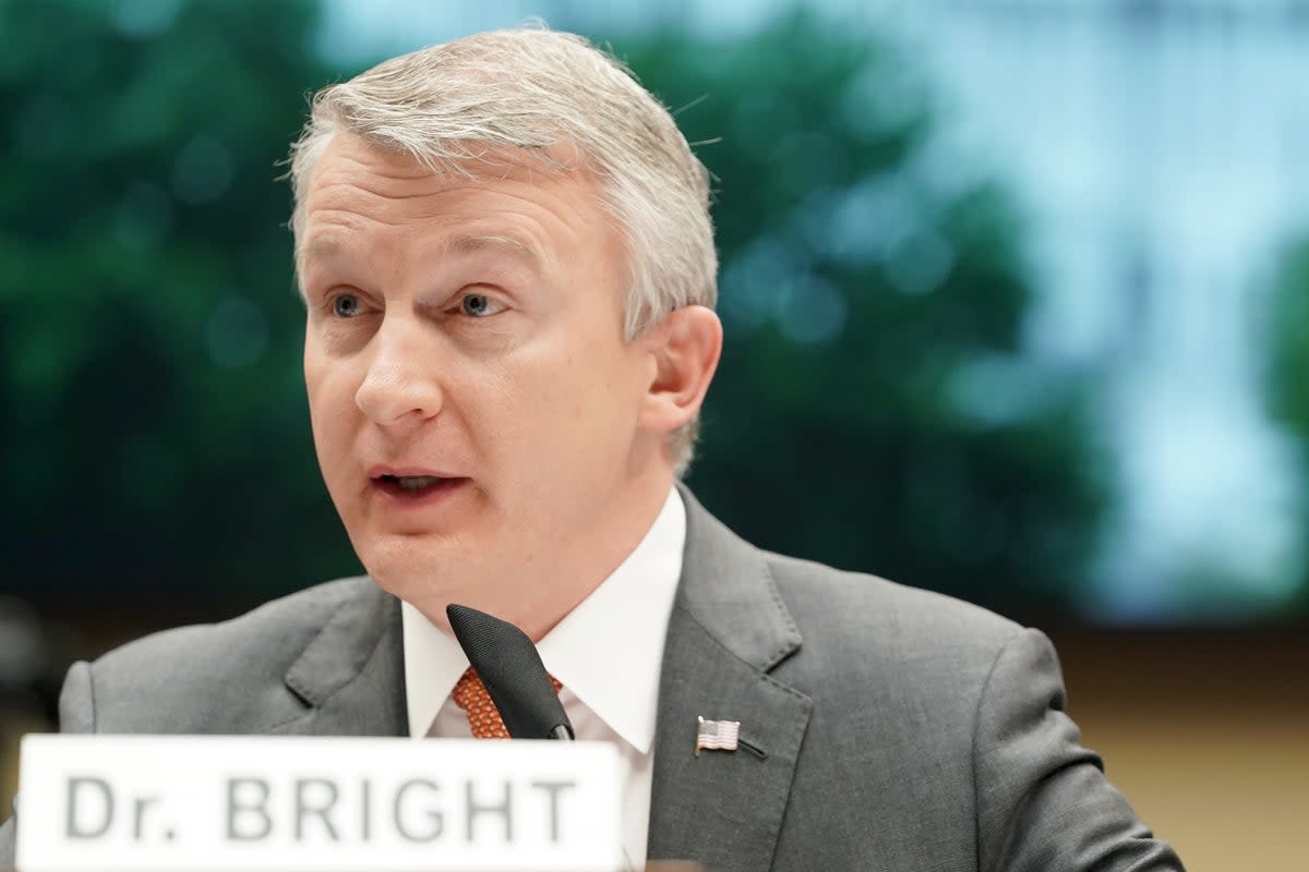  Dr Richard Bright, former director of the Biomedical Advanced Research and Development Authority, testifies during a House Energy and Commerce Subcommittee on Health hearing to discuss protecting scientific integrity in response to the coronavirus outbreak on Thursday, May 14, 2020. in Washington, DC.  (Getty Images)