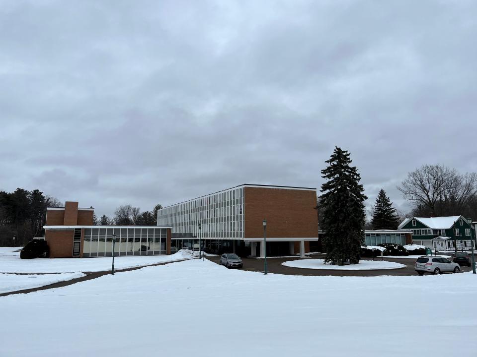Trinity Campus shown on a snowy March 2, 2022. The Burlington City Council tabled a proposal to rezone the campus to accommodate more student housing due to concerns over increased enrollment and the effect on the city's housing supply. But now a new agreement between Mayor Miro Weinberger and UVM President Suresh Garimella would provide that rezoning, if approved by the City Council.
