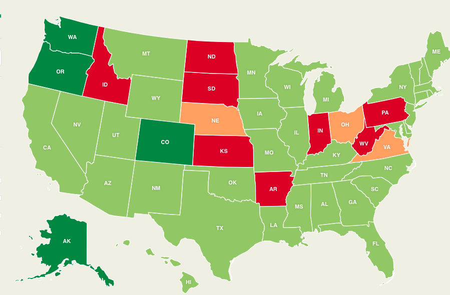 Here's a Map of Every State and Their Marijuana Laws