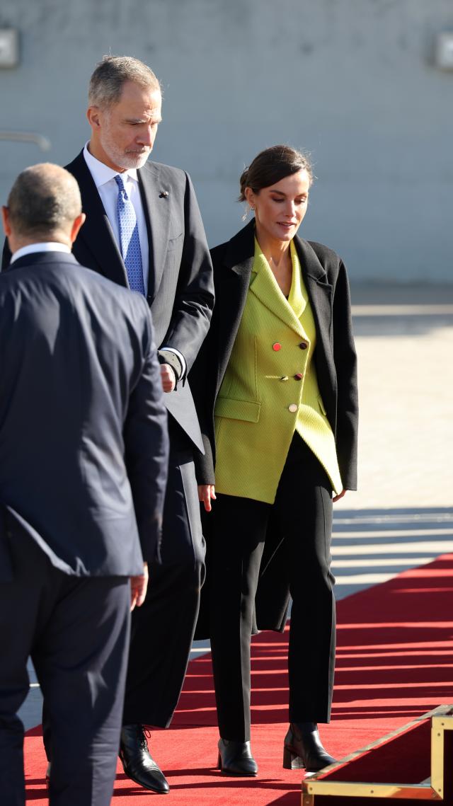 Queen Letizia of Spain adds splash of zesty lime green to her look