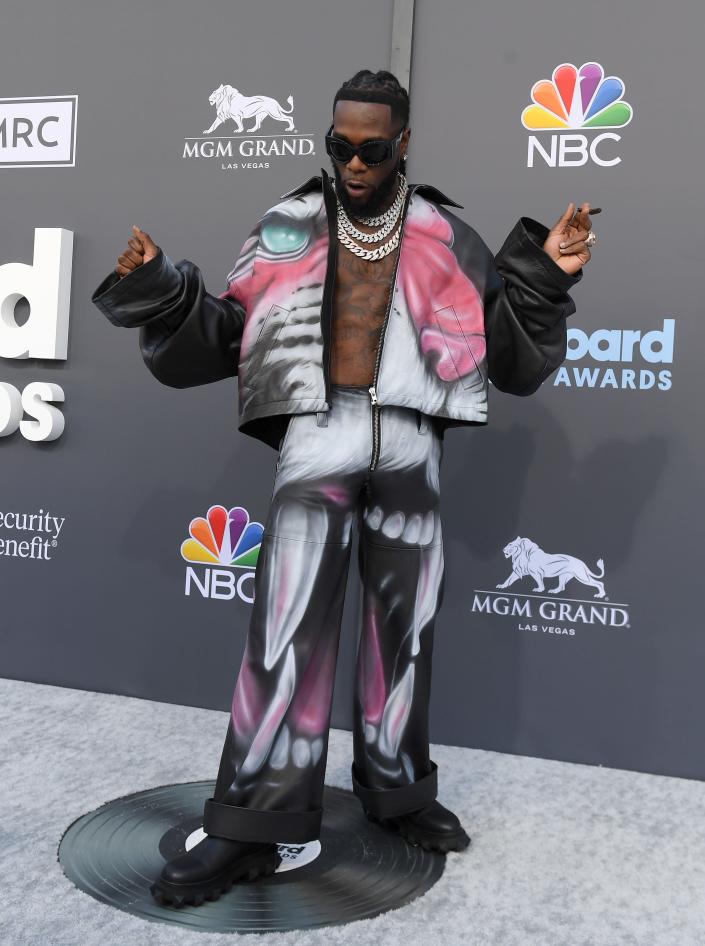 Burna Boy at the 2022 Billboard Music Awards in Las Vegas.