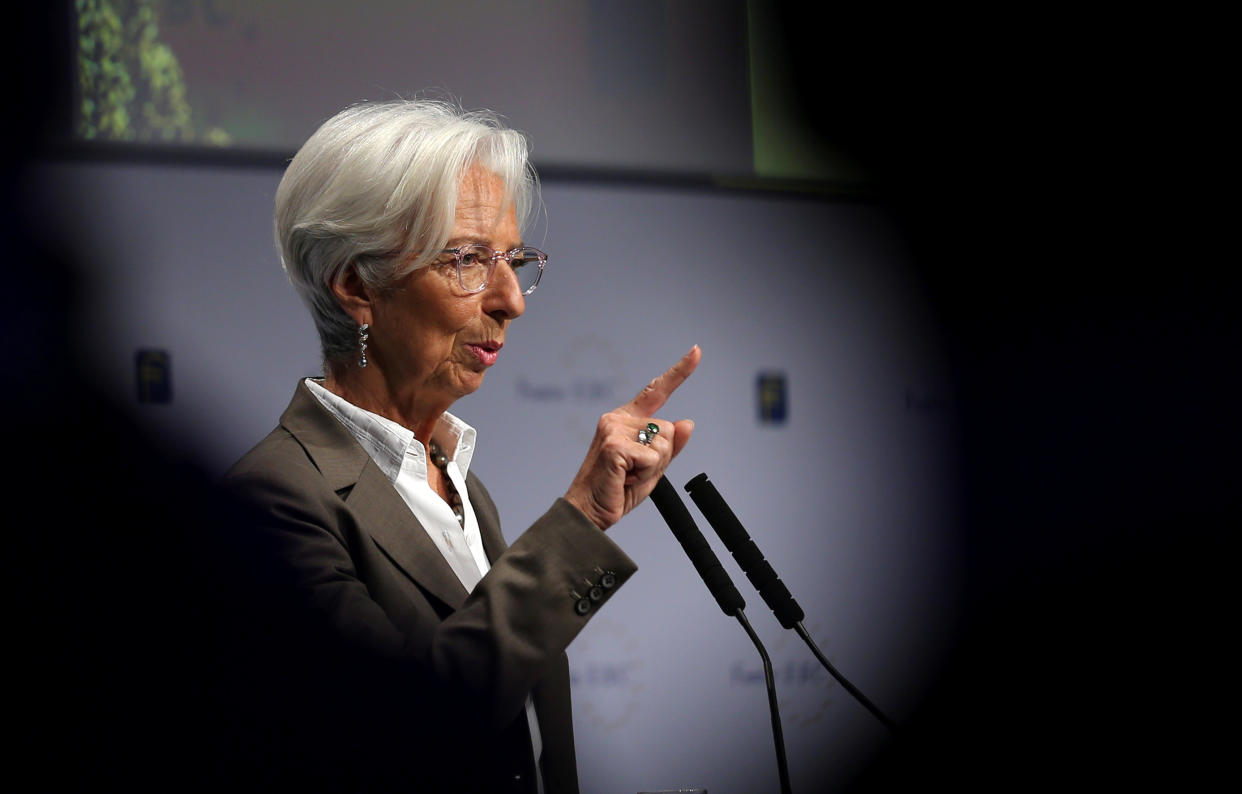 European Central Bank (ECB) President Christine Lagarde attends the 29th Frankfurt European Banking Congress (EBC) at the Old Opera house in Frankfurt, Germany November 22, 2019. REUTERS/Ralph Orlowski