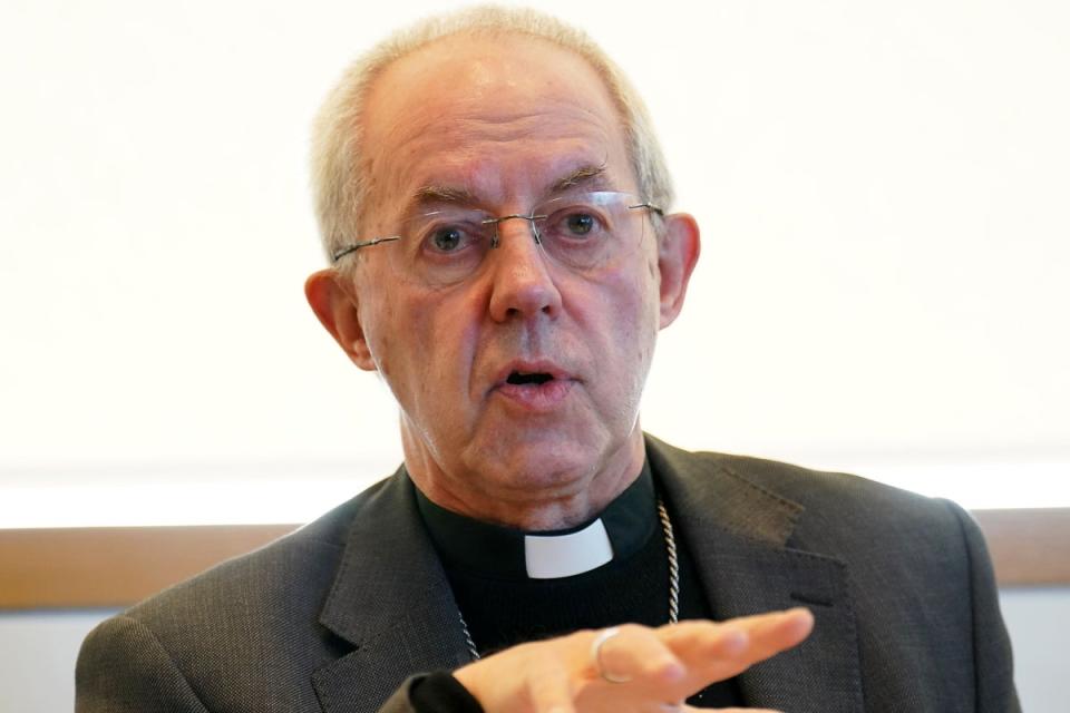 The Archbishop of Canterbury Justin Welby spoke in favour of allowing the blessing of same-sex partnerships in the Church of England (PA Wire)