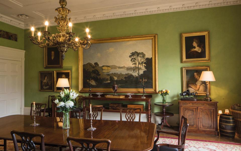 The dining room, with Algernon Newton's painting A Dorset Landscape