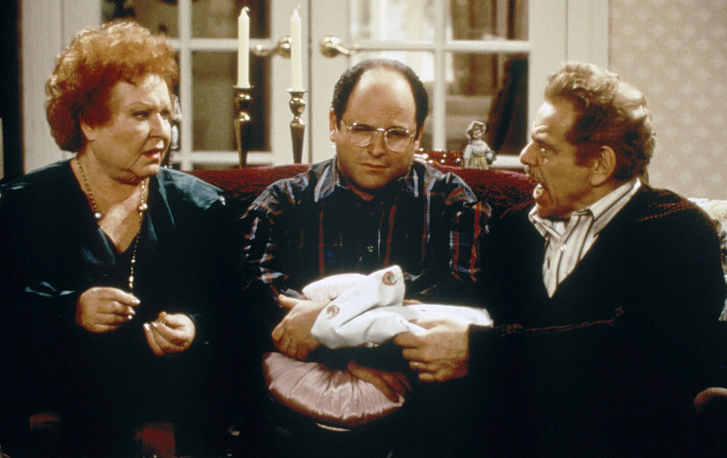 Estelle Harris, Jason Alexander and Jerry Stiller star on "Seinfeld." (Photo: Margaret Norton/NBCU Photo Bank/NBCUniversal via Getty Images via Getty Images)