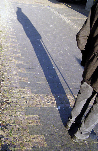 man in shadow