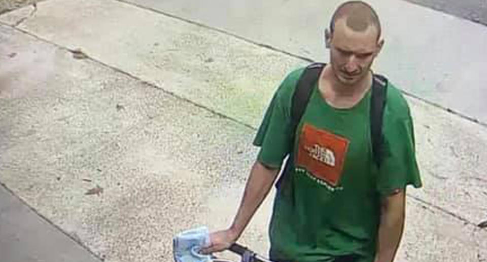 An alleged porch pirate is pictured in Goose Creek, in South Carolina.