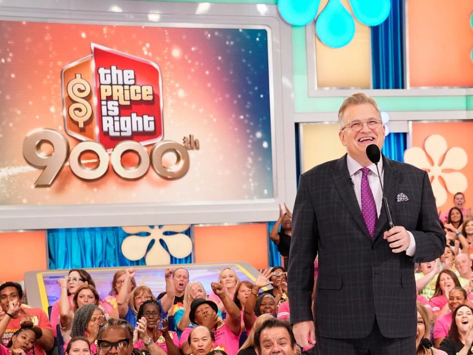 Drew Carey hosts "The Price Is Right" in 2019.