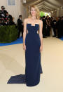 <p>Laura Dern wore a steel blue strapless gown that featured cutouts at the waist and neckline. (Photo by Neilson Barnard/Getty Images) </p>