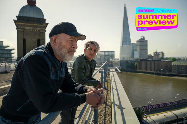 <p>Laura Radford/Netflix </p> J.K. Simmons and Halle Berry in 'The Union.'