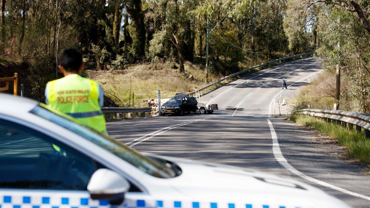 SYDNEY, AUSTRALIA - NewsWire Photos SEPTEMBER 5, 2023: Police crash investigators on scene at a fatal crash on St Marys Rd in Berkshire Park on Tuesday morning At 7.15am. A man has died after his car collided with a mobile crane truck in SydneyÃs northwest, the truck driver has been taken to Nepean Hospital for mandatory testing. Picture: NCA NewsWire / Nikki Short