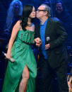 "I kissed Katy Perry and I liked it!" Hollywood legend Jack Nicholson, 75, gave the 28-year-old pop songstress a smooch on stage at a benefit for Paul Newman's The Painted Turtle Camp at Hollywood's Dolby Theatre on Tuesday night. Nicholson co-hosted the concert, called "You've Got a Friend...A Celebration of Carole King and Her Music,'' with Quincy Jones and Danny DeVito. Carole King herself performed at the show along with fellow musicians John Legend, Darlene Love, Jesse McCartney, Alicia Keys, and others. (12/4/2012)