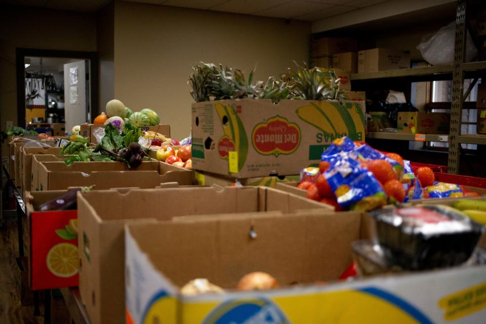 Fruits and vegetables are organized at Manna for Life Ministries' food pantry in Green Bay.