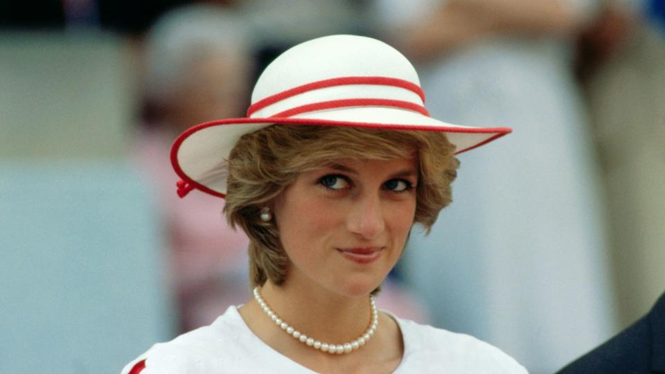 Princess Diana wearing a hat