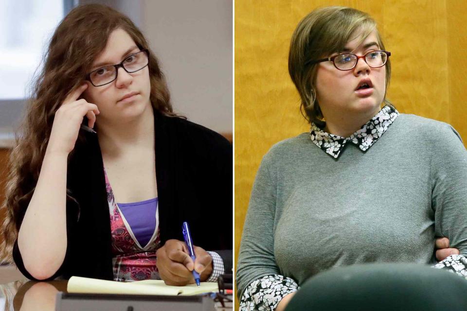 <p>Morry Gash, Pool / AP ; Michael Sear/Milwaukee Journal-Sentinel via AP, Pool</p> Anissa Weier, left, and Morgan Geyser