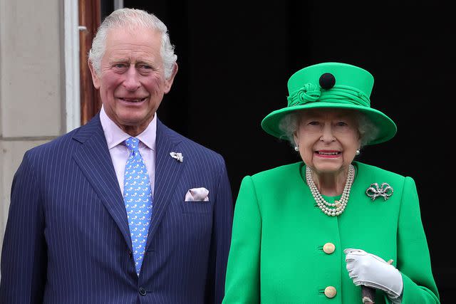 <p>Chris Jackson/Getty</p> King Charles and Queen Elizabeth at the Platinum Jubilee Pageant in June 2022