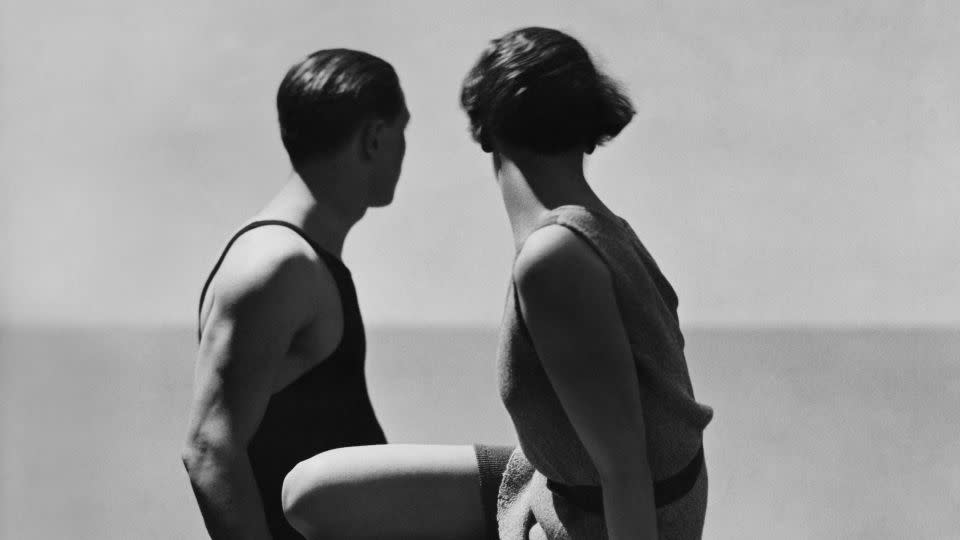 Hoyningen-Huene's famous shot "Divers" from 1930 was actually taken on a roof in Paris rather than on a beach in the Côte D'Azur. - George Hoyningen-Huene Estate Archives